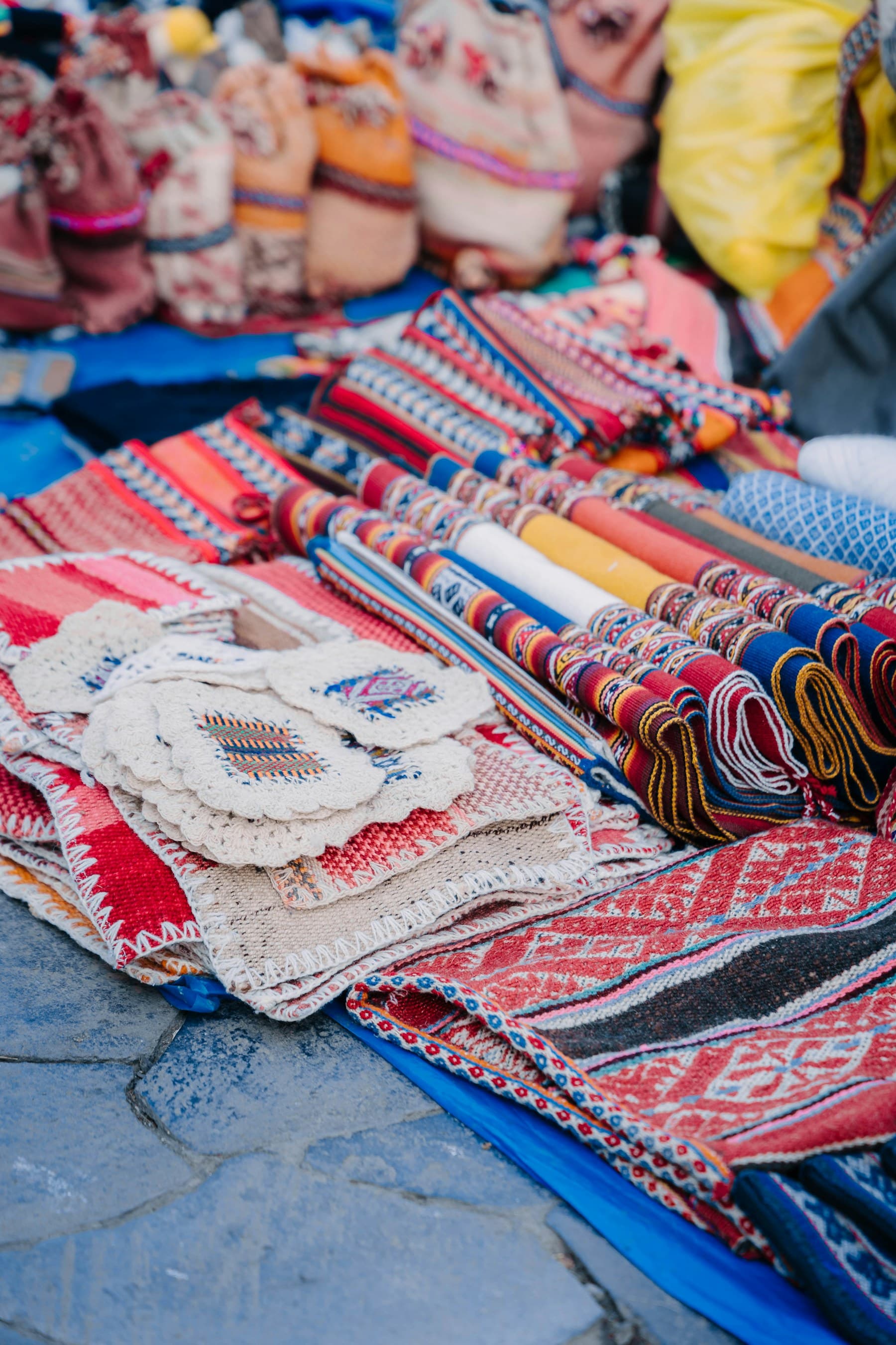 Textiles andinos elaborados a mano